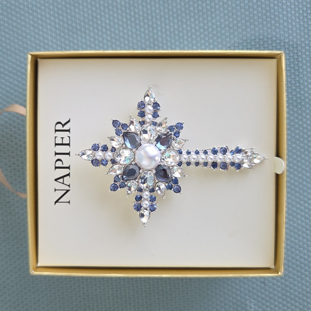 NWT "Napier" Silver Toned 3D Cross Brooch